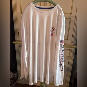 Vineyard Vines Men’s White Performance Shirt, Long sleeve